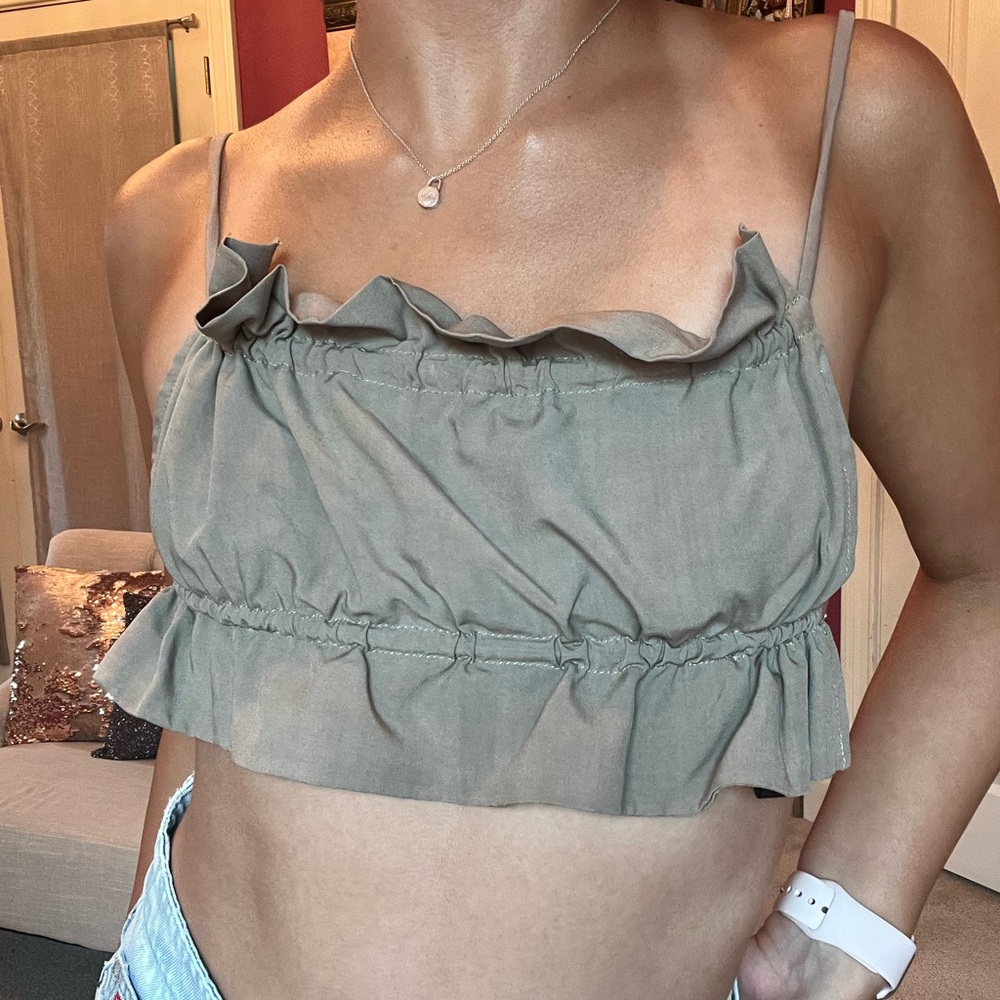 Trios the Label Brown Ruched Top XS 🤎